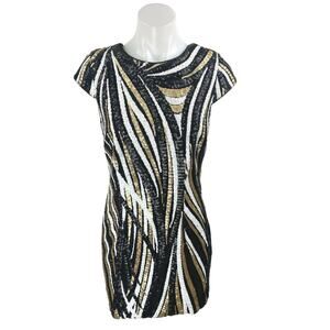 Ryse The Label Multicolor Sequin Short Sleeve Mini Bodycon Sheath Dress Size S